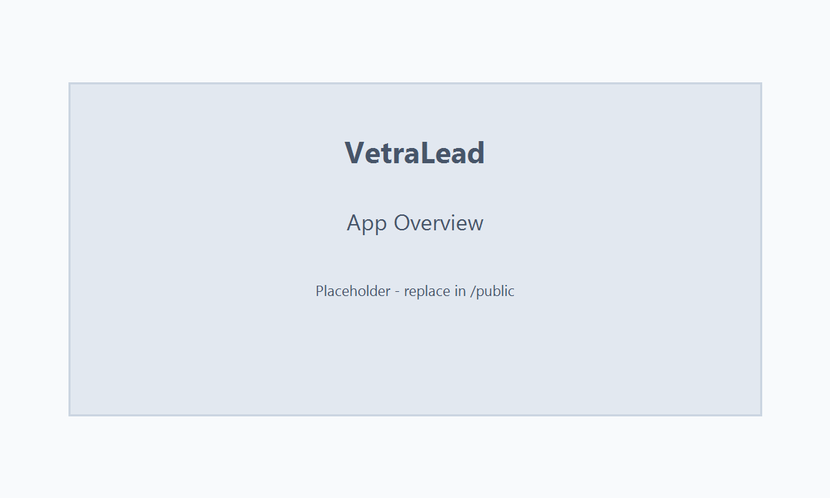 VetraLead overview demo placeholder